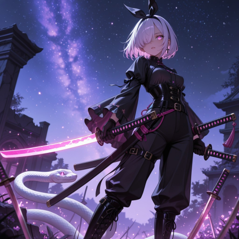 Glowing katana